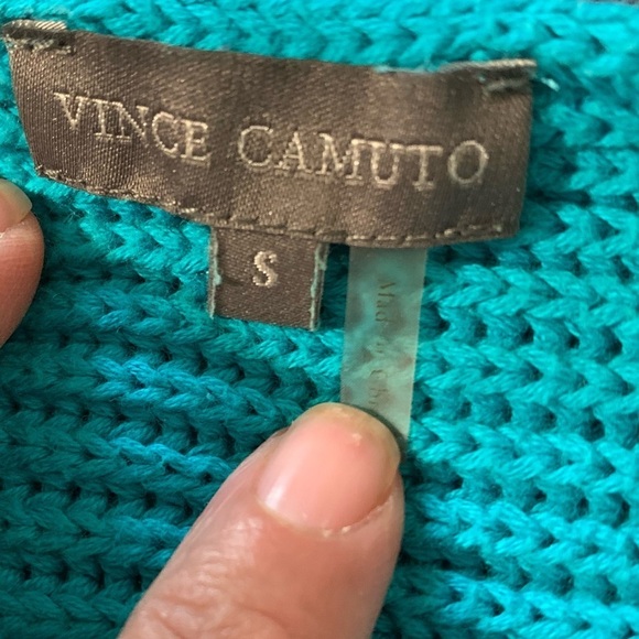 Vince Camuto women's size blue small knit sweater with pockets - Picture 4 of 8